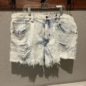 HT Hot Topic High Rise Acid Wash Vintage Cut Off Denim Jean Shorts Size 17 NWT